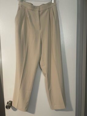 H&M Tailored High-Waist Cream Trousers
